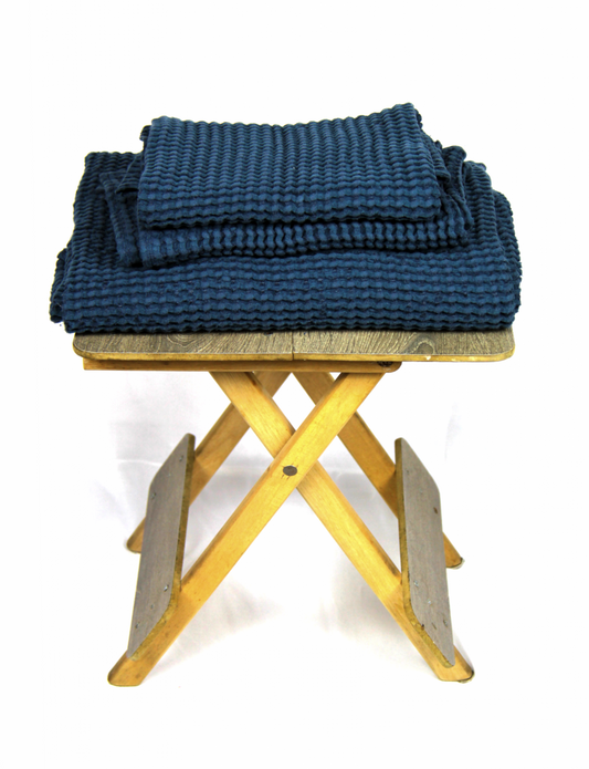 Navy Blue linen waffle towel