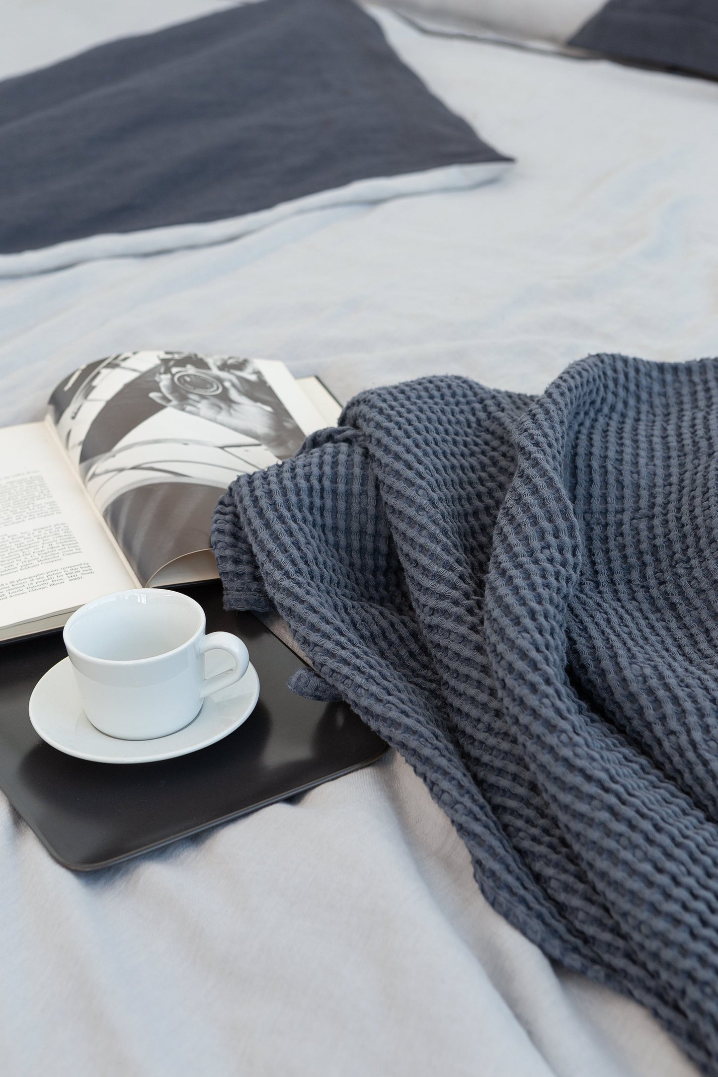 Greyish Green linen waffle towel