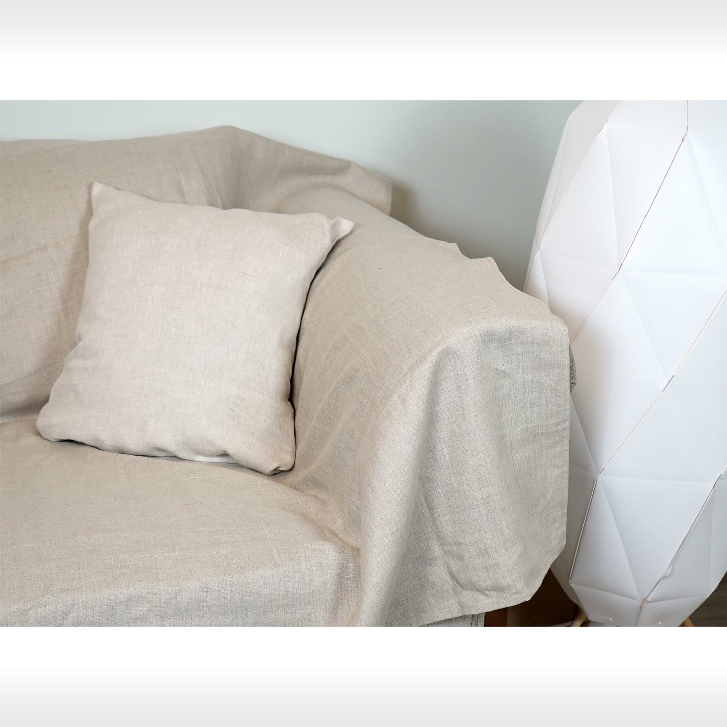 White linen couch cover