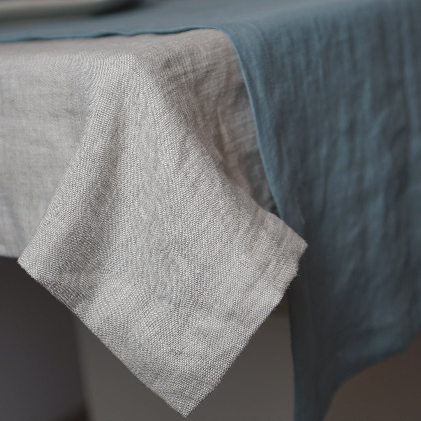 Natural light linen tablecloth